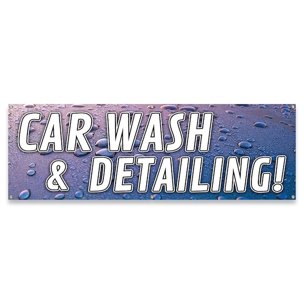 Car Wash & Detailing Banner Concession Stand Food Truck Single Sided